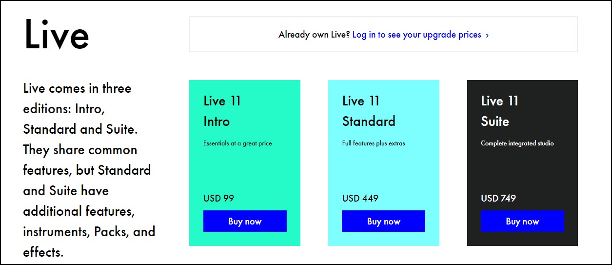 Ableton Live Prices
