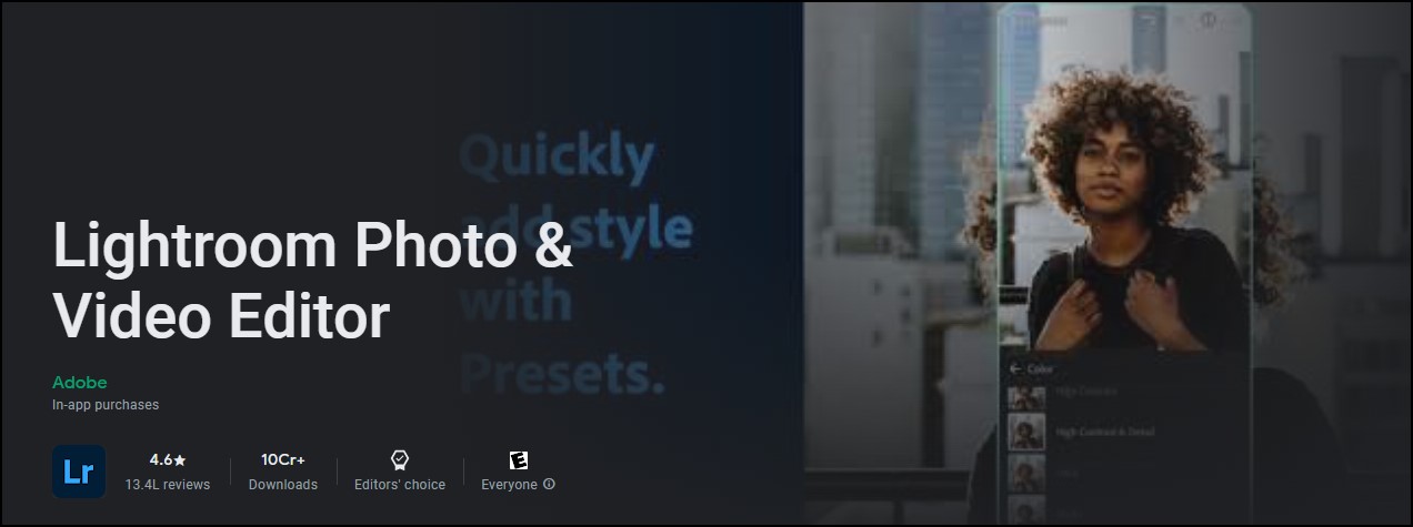 Adobe Lightroom Photo Editor Android app