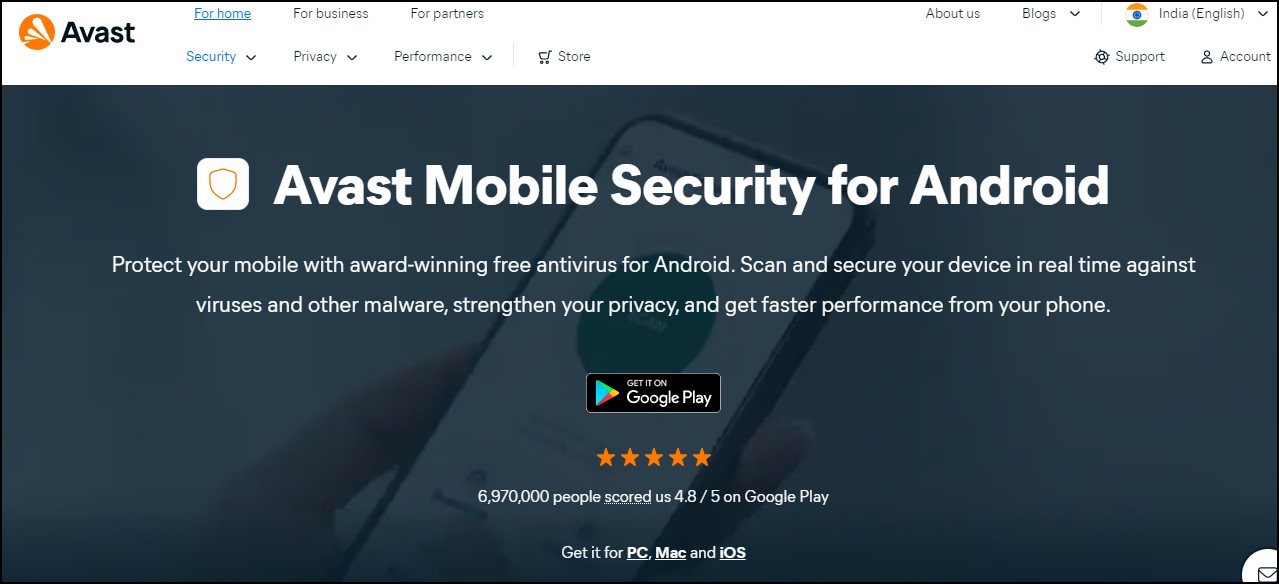 Avast free antivirus for android