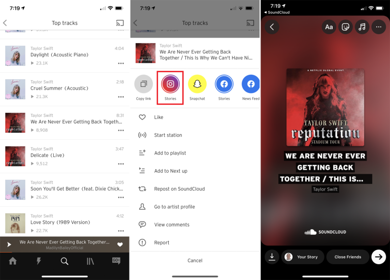 How To Add Music To Multiple Instagram Stories from SoundCloud