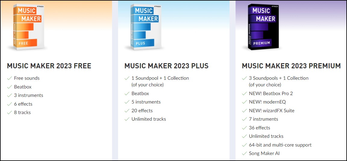 Magix Music Maker comparison