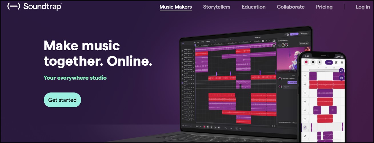 Soundtrap software for beat making