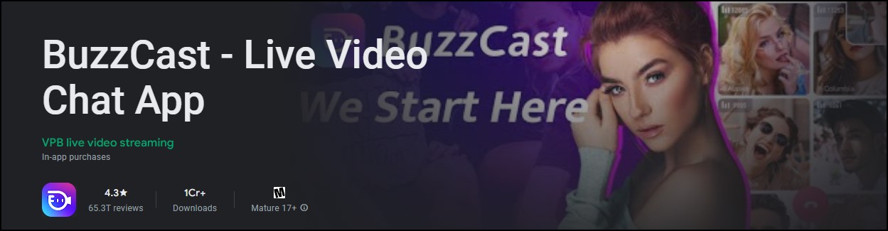 BuzzCast Live video chat app