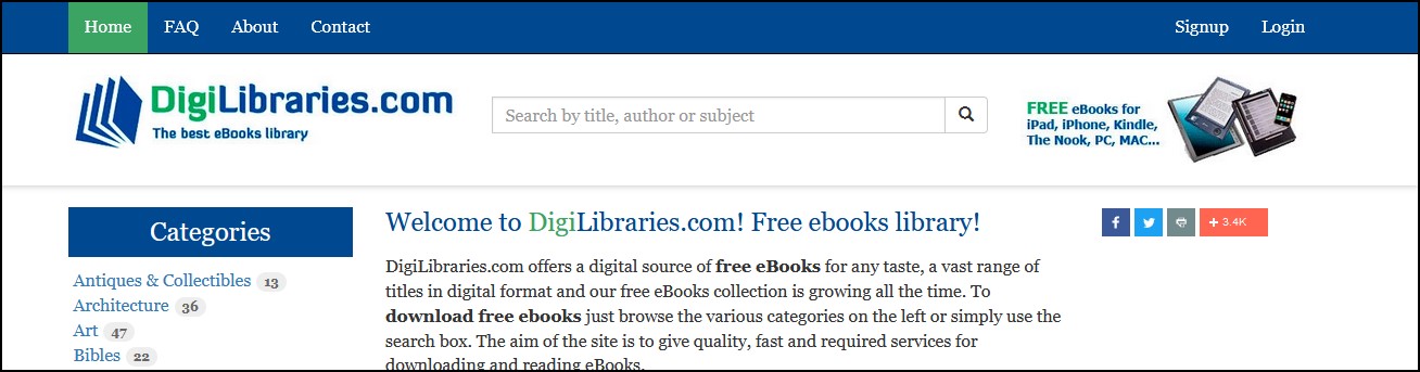 DigiLibraries best free ebook library