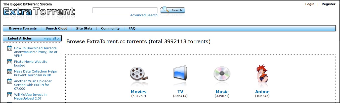 ExtraTorrent ebook download site