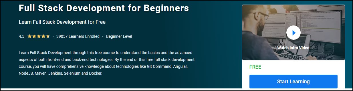 Full stack development for beginner Simplilearn
