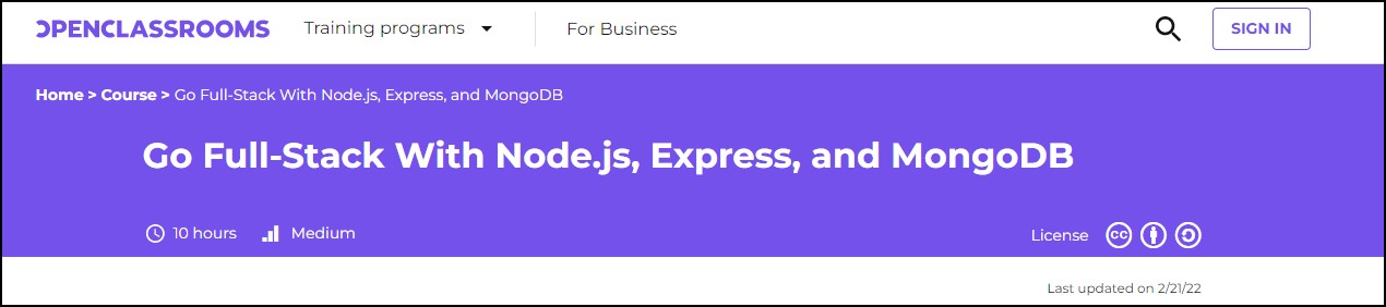 Go Full stack web development with node js express mongodb OpenClassRooms