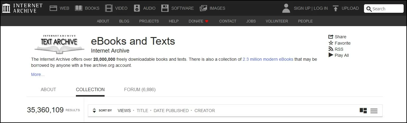 Internet Archive ebook download site