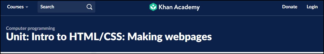 Intro to HTML CSS KhanAcademy