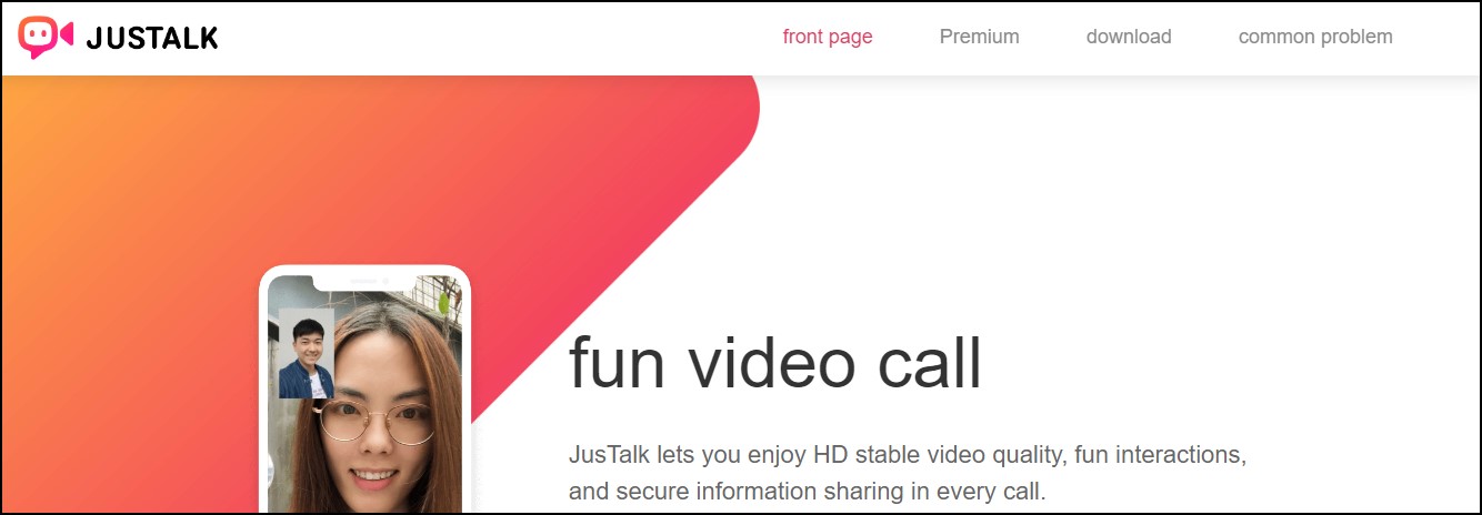 JustTalk Free video chat app