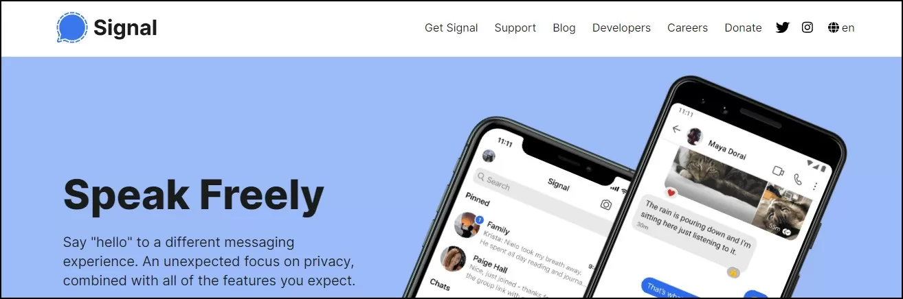 Signal private and secret messaging app