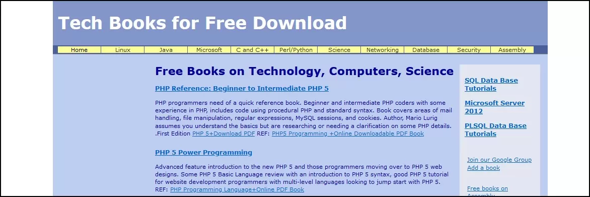 TechBooksforFree download free ebooks