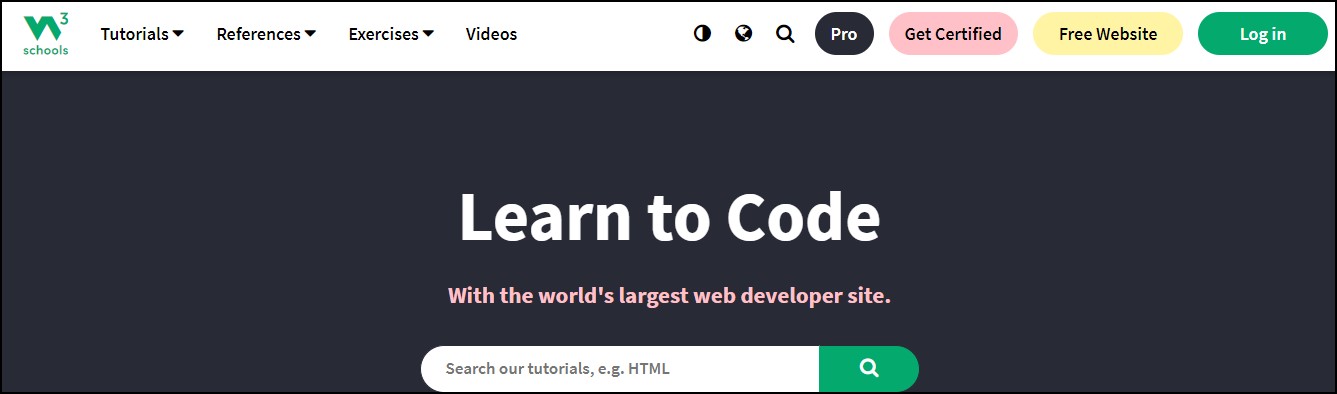 W3schools learn to code tutorial