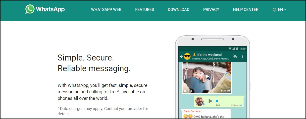 Whatsapp iphone messaging app