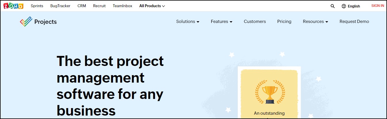 Zoho best project management software