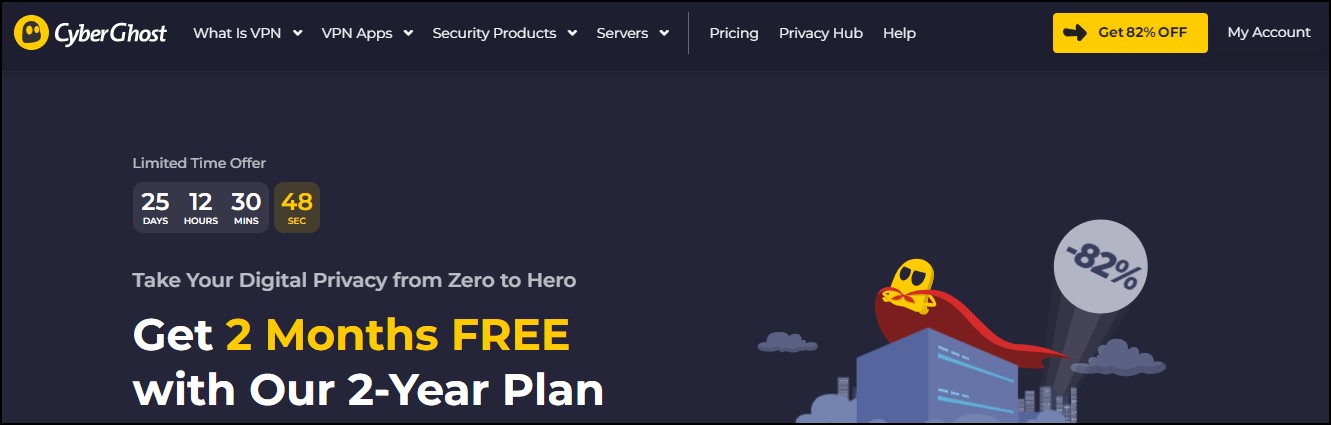 CyberGhost Best VPN for Privacy and Security