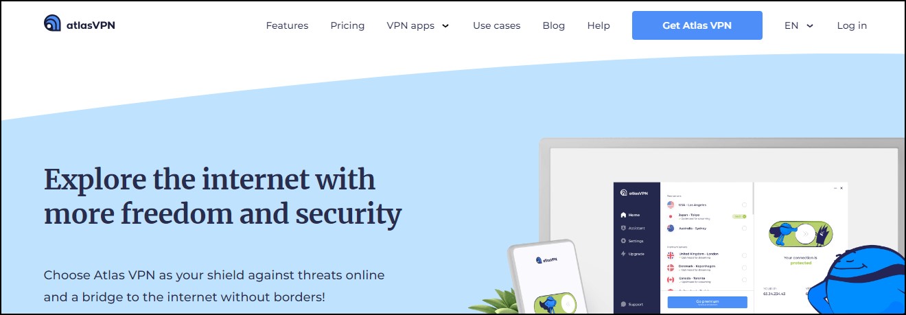 AtlasVPN Best VPN for Linux