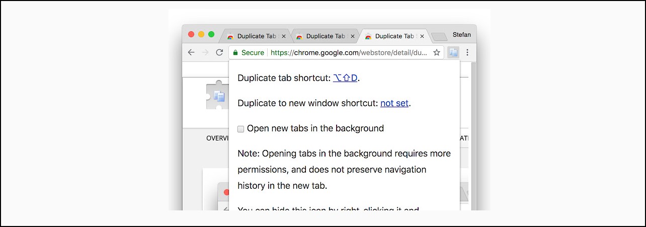 Duplicate Tab Shortcuts