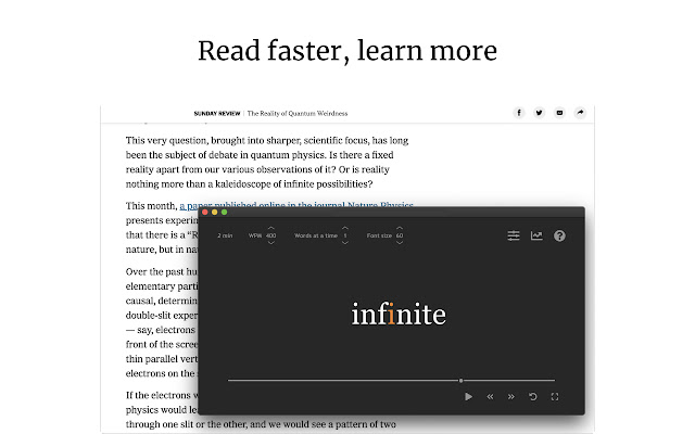 SwiftRead Google Chrome extension