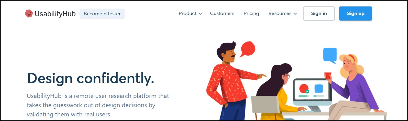 UsabilityHub AB testing tool