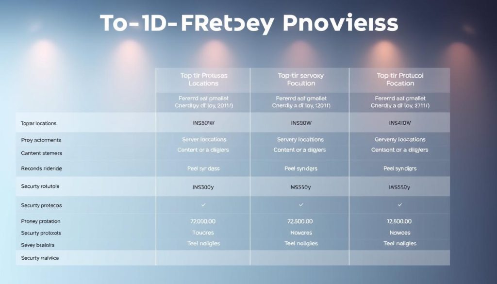 A dynamic comparison of top-tier proxy providers, showcasing their features and capabilities. Sleek, minimalist design with clean typography and intuitive data visualization. Crisp, high-resolution imagery highlighting key metrics like server locations, connection speeds, and security protocols. Warm, inviting lighting casts a professional, authoritative tone, drawing the viewer's attention to the comparative analysis. Carefully composed to strike a balance between informative and visually compelling, guiding the reader through the essential details of selecting the optimal proxy solution.
