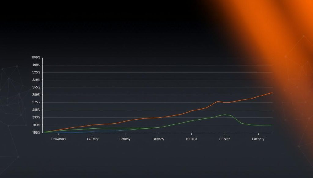 A sleek and modern data visualization showcasing the performance of various SSL proxy services. In the foreground, a clean line chart compares download speeds, latency, and connection stability across multiple proxy providers, presented against a minimalist grey background. The middle ground features discrete icons and labels for the different proxy services, allowing for easy identification. The background subtly incorporates a geometric pattern suggestive of secure network infrastructure, creating a cohesive and visually striking composition. Warm lighting from the top-right casts dynamic shadows, enhancing the depth and dimensionality of the scene. The overall mood is one of professionalism, clarity, and technical expertise, perfectly suited to illustrate the "Choosing the Right SSL Proxy Service" section of the article.