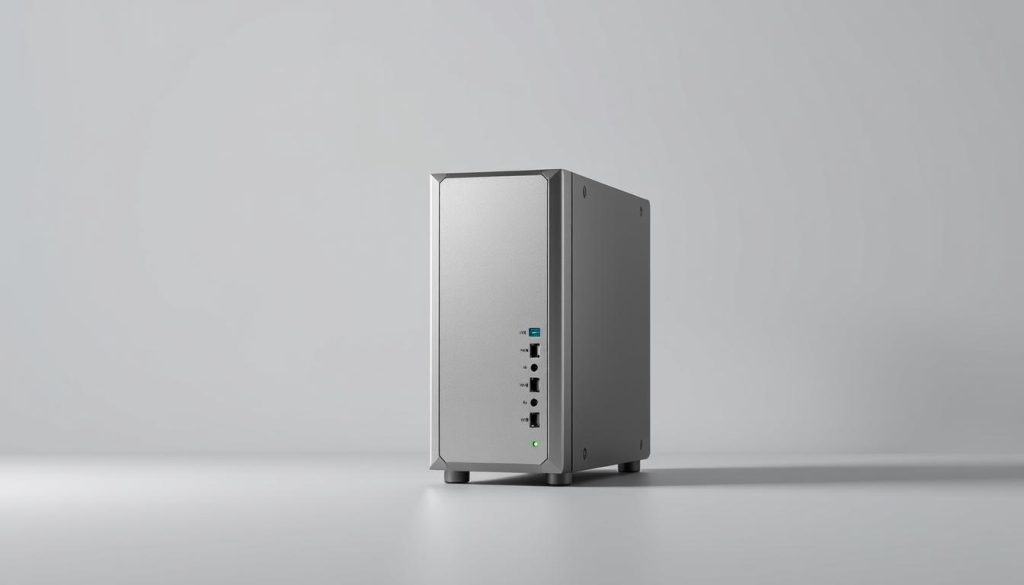 A sleek, modern proxy server gateway stands tall amidst a minimalist, grey-toned backdrop. The device's smooth, metallic exterior reflects the ambient lighting, giving it a polished, professional appearance. The front panel features a clean, streamlined design with strategically placed ports and indicators, hinting at its sophisticated web hosting capabilities. The overall composition conveys a sense of efficiency, reliability, and technological prowess, perfectly encapsulating the importance of proxies in the digital landscape.
