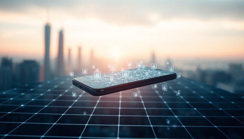 A sleek, modern smartphone floating amidst a translucent, ethereal grid. In the foreground, a dynamic array of proxy connection icons, pulsing with energy. The background features a soft, bokeh-blurred cityscape, hinting at the seamless, globalized connectivity enabled by mobile proxies. Lighting is clean and directional, casting dramatic shadows that emphasize the technological prowess. The overall mood is one of efficiency, flexibility, and the power of on-the-go internet access. The composition and perspective draw the viewer's attention to the mobile proxy's key benefits - privacy, security, and unrestricted web browsing. A sleek, modern smartphone floating amidst a translucent, ethereal grid. In the foreground, a dynamic array of proxy connection icons, pulsing with energy. The background features a soft, bokeh-blurred cityscape, hinting at the seamless, globalized connectivity enabled by mobile proxies. Lighting is clean and directional, casting dramatic shadows that emphasize the technological prowess. The overall mood is one of efficiency, flexibility, and the power of on-the-go internet access. The composition and perspective draw the viewer's attention to the mobile proxy's key benefits - privacy, security, and unrestricted web browsing.