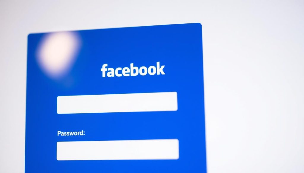 A vibrant and detailed representation of the Facebook login page. In the foreground, focus on the distinctive blue and white color scheme, featuring input fields for email and password. A sleek, professional user interface should be displayed with empty fields, suggesting readiness for login. In the middle ground, add the iconic Facebook logo prominently, reflecting light subtly as if an early morning sun is hitting it. The background should consist of a soft gradient with light colors, ensuring a calm and inviting atmosphere. Ideal for a tech-friendly environment, the overall mood should be efficient and user-oriented, capturing the essence of accessing digital settings. The composition should be clean with a focus on usability, evoking a sense of simplicity and clarity, with no text or watermarks present in the image.